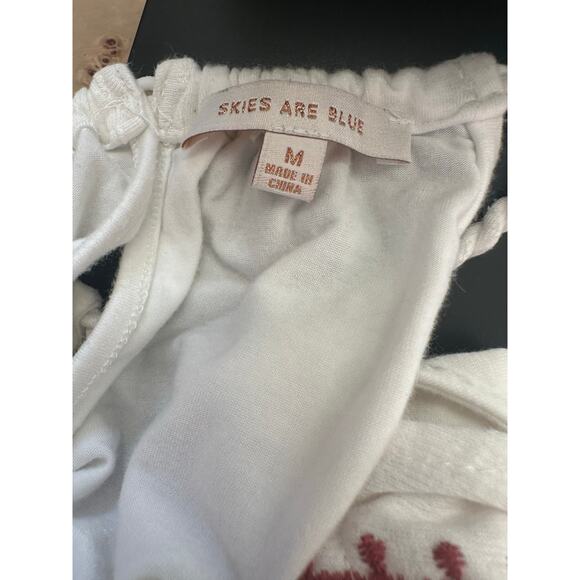 Skies Are Blue Embroidered Boho Tassel Tank Top – Medium - Picture 3 of 6